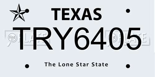 TRY6405 Texas License Plate