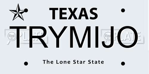TRYMIJO Texas License Plate