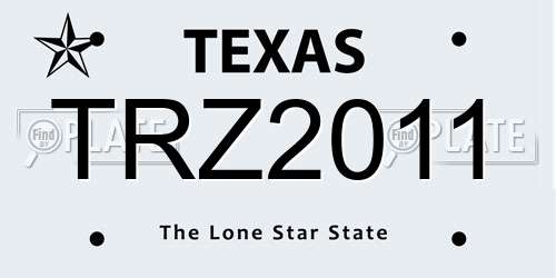 TRZ2011 Texas License Plate