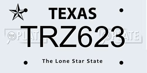 TRZ623 Texas License Plate