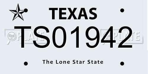 TS01942 Texas License Plate