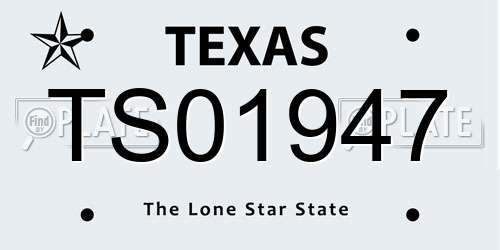 TS01947 Texas License Plate