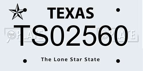 TS02560 Texas License Plate