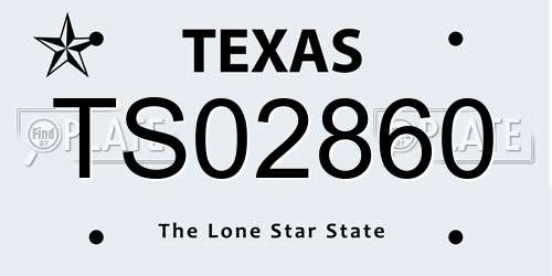 TS02860 Texas License Plate