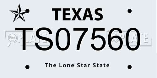 TS07560 Texas License Plate