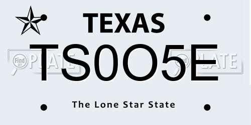 TS0O5E Texas License Plate