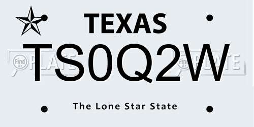TS0Q2W Texas License Plate
