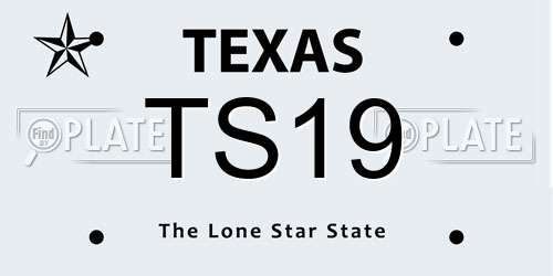 TS19 Texas License Plate