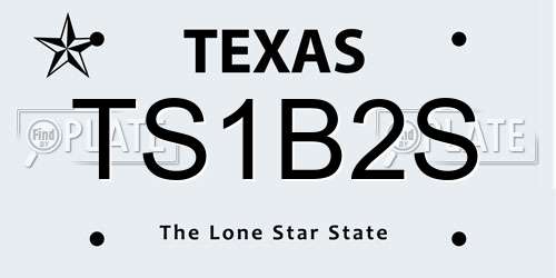 TS1B2S Texas License Plate