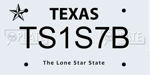 TS1S7B Texas License Plate