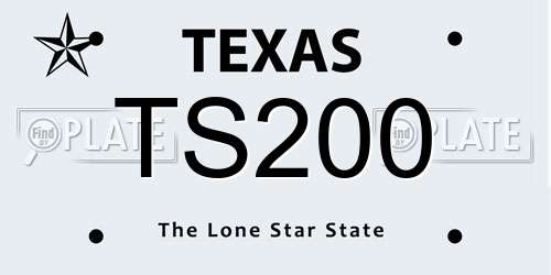 TS200 Texas License Plate