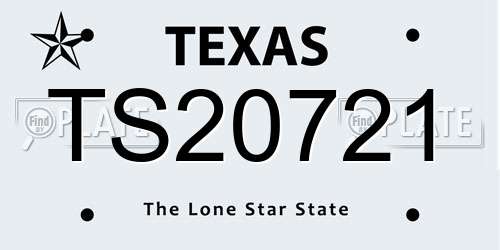 TS20721 Texas License Plate