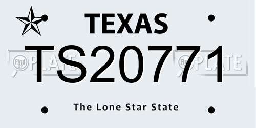 TS20771 Texas License Plate