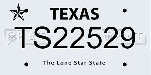 TS22529 Texas License Plate