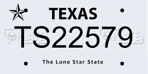 TS22579 Texas License Plate