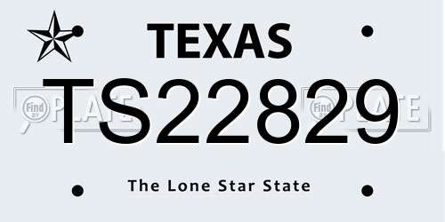 TS22829 Texas License Plate