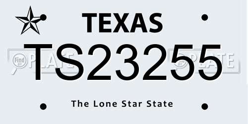 TS23255 Texas License Plate