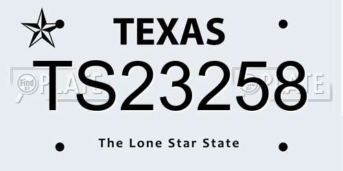 TS23258 Texas License Plate