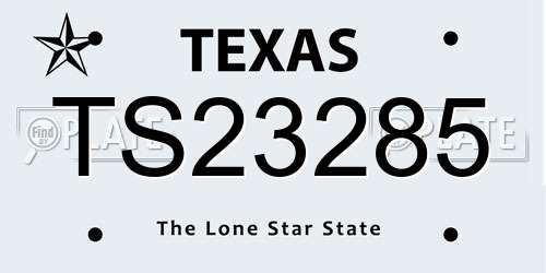 TS23285 Texas License Plate