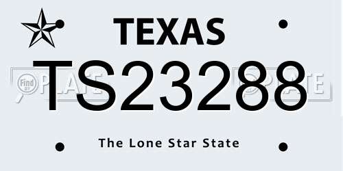 TS23288 Texas License Plate