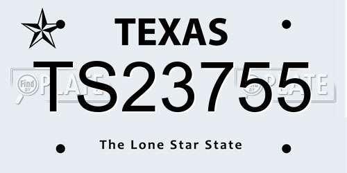 TS23755 Texas License Plate