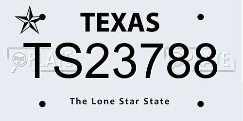 TS23788 Texas License Plate