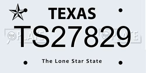 TS27829 Texas License Plate