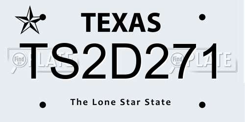 TS2D271 Texas License Plate