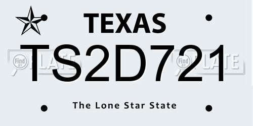 TS2D721 Texas License Plate
