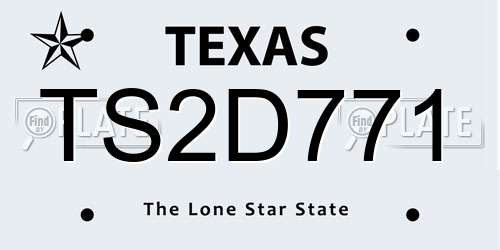 TS2D771 Texas License Plate