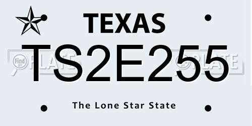 TS2E255 Texas License Plate