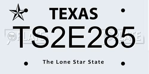 TS2E285 Texas License Plate