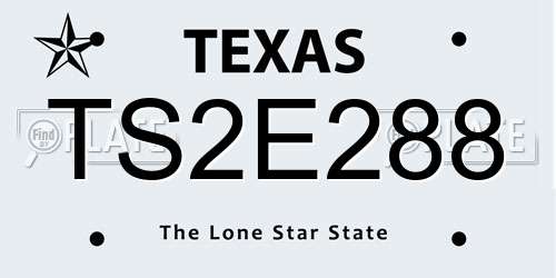 TS2E288 Texas License Plate