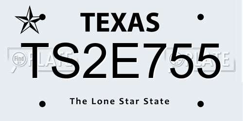 TS2E755 Texas License Plate