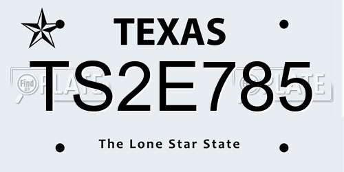 TS2E785 Texas License Plate