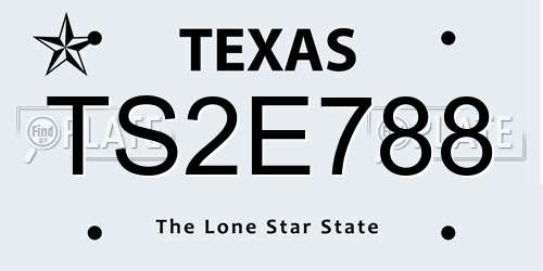 TS2E788 Texas License Plate
