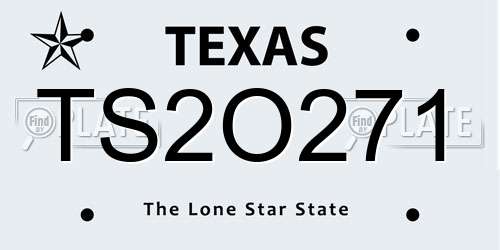 TS2O271 Texas License Plate