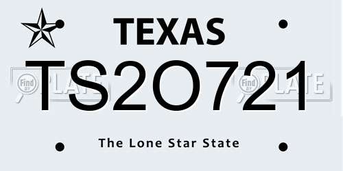 TS2O721 Texas License Plate