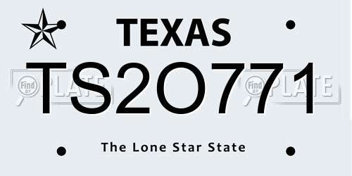 TS2O771 Texas License Plate