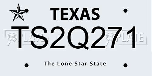 TS2Q271 Texas License Plate