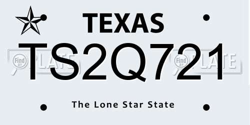 TS2Q721 Texas License Plate