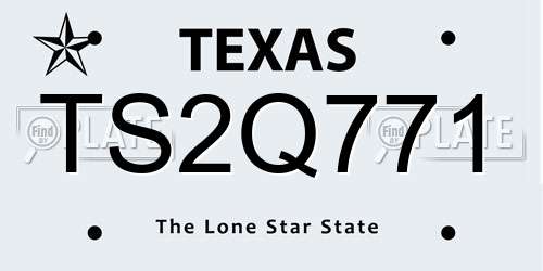 TS2Q771 Texas License Plate