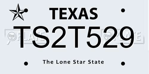 TS2T529 Texas License Plate
