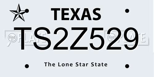 TS2Z529 Texas License Plate