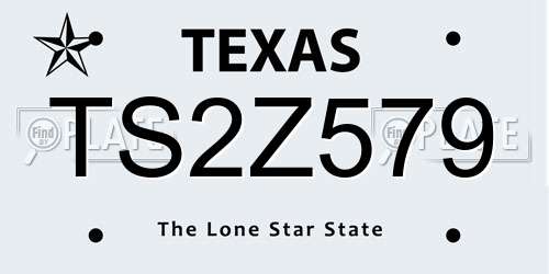 TS2Z579 Texas License Plate