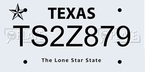 TS2Z879 Texas License Plate