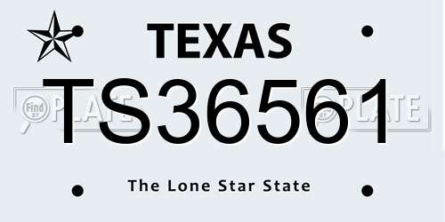 TS36561 Texas License Plate