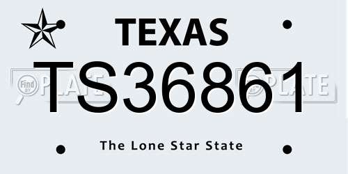 TS36861 Texas License Plate