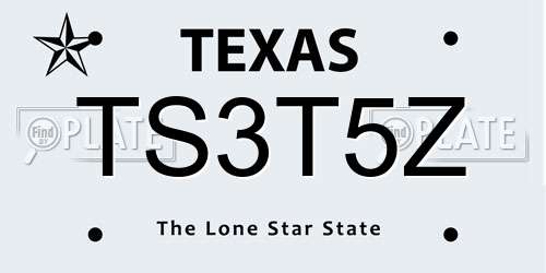 TS3T5Z Texas License Plate