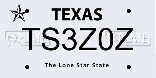 TS3Z0Z Texas License Plate